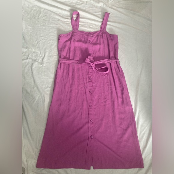 Everlane Japanese Go Weave Picnic Button-Down Dress Size 14 Magenta - Picture 8 of 8